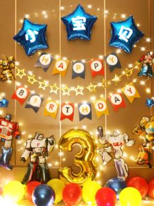 Transformers Theme Kids Balloon Boy Birthday Party Birthday Decoration Scene Layout Custom Name Background Wall