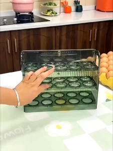 30 Grid Egg Tray Three Layer Egg Storage Box Clear Egg Organizer Rack Container Automatic Flip Transparent Fresh Box