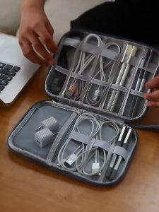 Single Layer Digital Storage Bag Data Cable Charger Organizer Waterproof Home Travel Portable Headphone Organization Pouch