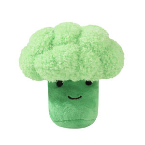 Plush Broccoli Dog Toy Squeaky Chew Toy for Large Dogs & Corgis Boredom Relief Companion Toy Pet Molar Teething Supplies