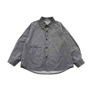 Boys Casual Stripe Shirt Spring Autumn Cotton Long Sleeve Breathable Comfortable Fashionable Childrens Top for 2-18 Years Old