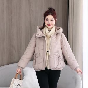 áo khoác phao nữ dáng ngắn croptop 2023 dáng dài hàn quốc tay dài bigsize Áo Bông Phong Cách Phương Tây Áo Bông Lông Vũ Mẫu Mới Mùa Đông Mẫu Ngắn Cho Nữ Áo Khoác Bông Liền Mũ