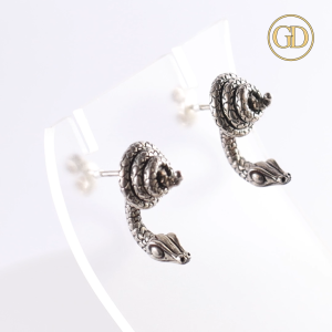 ต่างหูเงินสเตอร์ลิง รูปงูขดตัว