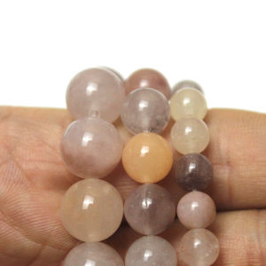 Raw Ore Violet Stone Chalcedony Gray Purple Dispersion Beads round Beads DIY Handmade Bracelet Necklace Ornament Beaded
