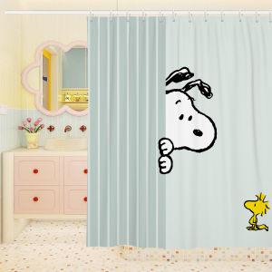 Thickened American Cartoon Snoopy Bath Curtain Waterproof Bathroom Shower Room Wet And Dry Separation Polyester Material