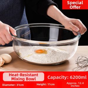 Heat-Resistant Microwave-safe High-Capacity Glass Bowl