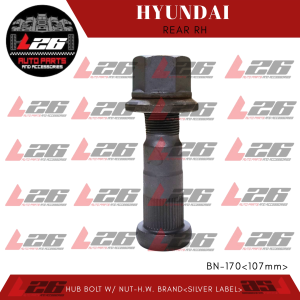 107mm Hyundai REAR HUB BOLT AND NUT RH Right BN-170