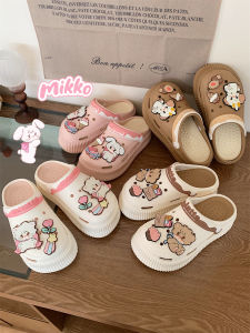 Mikko Collaborative Hole Shoe Womens Summer Cute Cartoon Headed Sandals Internet Famous Outdoor Half Slippers Thin Strips