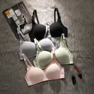BH Bra motif garis lurus Push Up Style Senam Zumba Yoga Pakaian Dalam Wanita