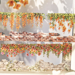 70mm*2m Flower and Wall Series PET Tape DIY Decor Junk Journal Scrapbooking School Supplies Collage Tapes Stationery Stickers 