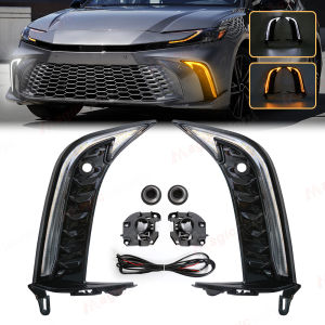2PCS LED DRL For Toyota Camry SE XSE 2024 2025 Daytime Running Lights Turn Signal Lamps White Yellow Front Bumper Headlights