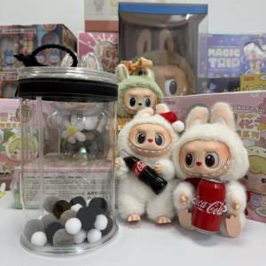 Labubu Acrylic Protective Case Third Generation Sanitary Rubber Transparent Dustproof Cover for Coca-Cola Bubble Mat Toy