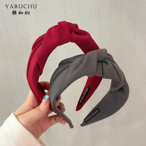 Korean Style Fashion New Pure Color Hairband Ladies Outdoor Versatile Hair Clip Middle Knot Headband Hair Ties Hair Bundles