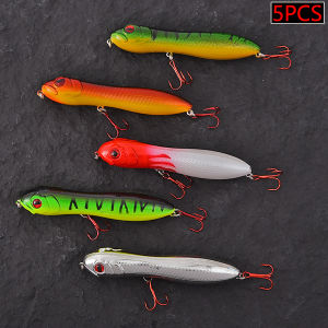 5PCS TopWater Snake Head Pencil Crankbaits Fishing Lures Set Top Walkers Hard Bait Artificial Wobblers For Pike Trolling Surface