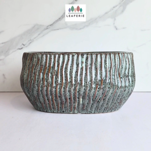 The Leaferie Hollis Long Shallow ceramic pot flowerpot flower plant pots planter planters