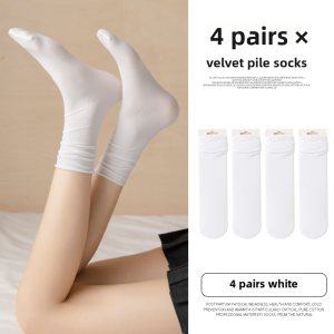 Summer Thin Ice Silk Womens Socks Black White Mid-Calf Thin Ice Cool Cotton Polyester Spandex Blend Comfortable Breathable
