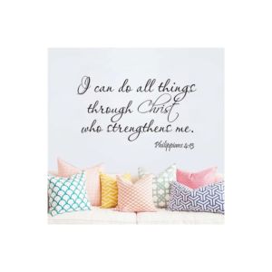 FYSTC003 Sticker Dinding Kata Quote Philippians 4:13 Wall Sticker