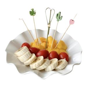 Disposable Bamboo Fruit Forks 100 Pieces Creative Shape Beverage Skewers Dessert Forks Candy Floss Sticks Chinese Takeout Chopsticks