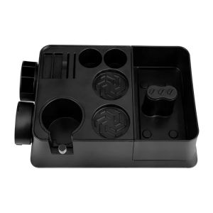 Espresso Tamping Station with Magnetic Knock Box ABS Adjustable Tamper Holder for 51/54/58mm Universal Portafilter Barista Tools