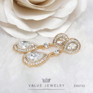 ต่างหูระย้า คริสตัลแท้ ติ้งเพชรทรงหยดน้ํา มี4สี ขนาดใหญ่ ตุ้มหู เครื่องประดับ ER0792 ER0793 ER0794 ER0795 ValueJewelry