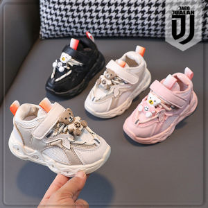 Sepatu Sneakers TEDDY BEAR Lampu LED & Sepatu Kets Tali Perekat Anak