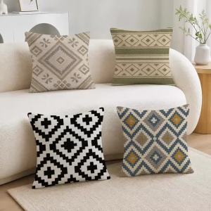 Pattern Weaving Cushion Cover Soft Plush Cushion Covers Fluffy Throw Pillow Cases for Sofa Bedroom Home Decor