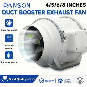 PANSON Exhaust Fan 4/6/8/10 Inch Mute Ventilation Fan Rapid ventilation Inclined Flow Booster Duct Fan