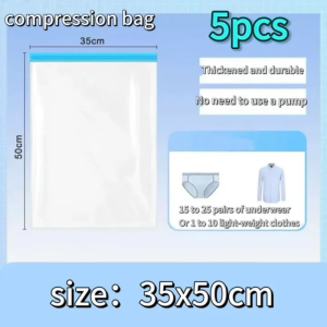 Reusable Travel Clothes Air Vacuum Bags Roll Up Compression Storage Bags for Suitcases Tops Pants Portable Foldable Storage Bags