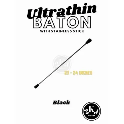 Ultra-thin Rod (20 -22 - 23 - 25 - 27 inches) Twinkle Twirling Majorette Baton with Stainless Stick in Red Black White Blue Black & White for Cheerleading Poms & Accessories.