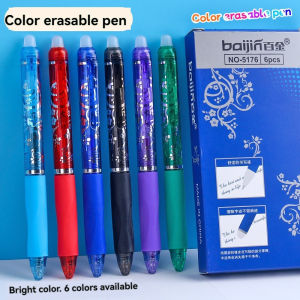 6Pcs/Set Colored Erasable Gel Pen Fine 0.5mm Point Tip Retractable Magic Pen Large Capacity Suitable for School Supplies