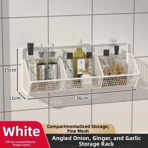 MINGZHIYIFAN | Wall-mounted No Drilling Garlic Ginger Organizer
