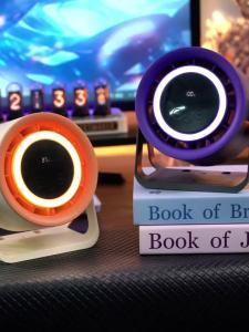 1800mAh Desktop Bladeless Fan USB Rechargeable Quiet Turbo Air Circulator With Ambient Light 100-Speed Adjustable