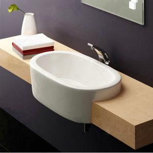 Semi-Embedded Wash Basin Oval Mid-Basin Bathroom Deepening Wash Basin Inlaid Washbasin Semi-Hung Basin