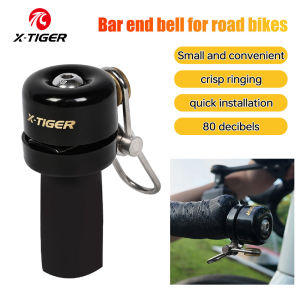 X-TIGER Bar End Bell Road Bike 80dB ClearLoud MTB Bike Bell Compact Lightweight Bicycle Bell Suitable for 22.2mm Handlebar Plugs