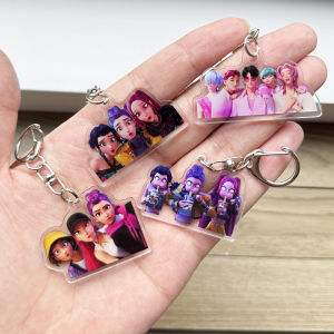 8pcs Kpop Demon Hunters Huntrix Saja Boys Keychains Rumi Zoey Jinu Mira Sold My Soul Keyrings - Kpop Fans Accessories Jewelry