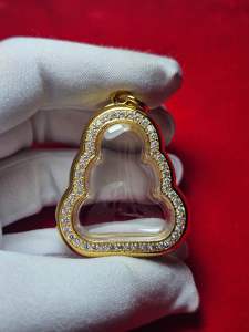 ตลับทองอิตาลีทรงปิดตารุ่นวัดสะพานสูง/รวยไม่ยั้ง ฝังเพชร💎CZพรีเมียม งานเกรดจิวเวลรี่ชุบทองคำแท้