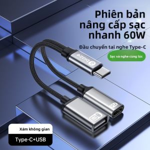Biaze | Đầu Chuyển Type-C Audio & Sạc 3.5mm Đôi