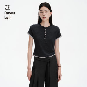 Eastern Light | Fake Two-layer Tencel Wool Blend Tee Shirt