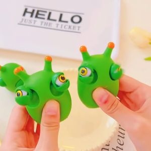 Đồ Chơi Bóp Xả Stress Hình Sâu 3D Mắt Xanh Vui Nhộn