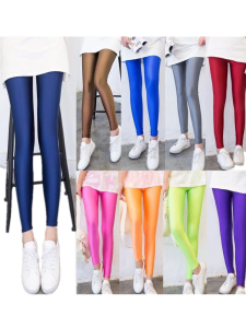 Ladies Ice ผ้าไหม พรางหุ่น กางเกงเก้าเท้า ยืดได้ ไนลอนบาง ถุงน่อง สําหรับ ฤดูใบไม้ผลิ ทันสมัย หลวม Fit เลกกิ้ง ด้วยลุคธรรมชาติ