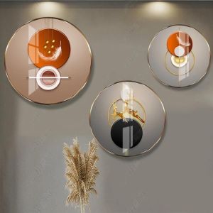 Sét BỘ 3 Tranh Tròn Tráng Gương Trang 3d Treo Tường Cao Cấp Treo Phòng Khách Phòng Làm Việc Trang Trí Nhà Cửa Tặng Kèm Bộ Đinh Treo KHông Cần Khoan Tường