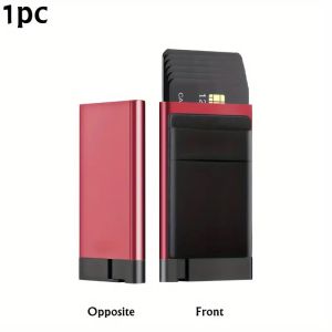 Rfid Anti Blocking ID Bank Credit Card Holder Men Thin Slim Mini Minimalist Wallets Luxury Metal Bank ID Cardholer Case Wallet