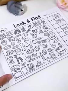 Look and Find Activity Book for Kids with Hidden Objects Focus Attention Practice Fun Coloring Activity Book for Home School