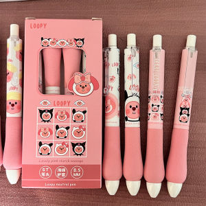 Ultra Soft Sponge Pen Black Quick Dry St Tip Cute Beaver Design Ins Aesthetic Value Girl Heart Ideal for General Use