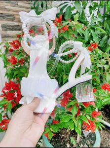 Sandal cao gót nữ quai ngọc 5 phân TRẮNG