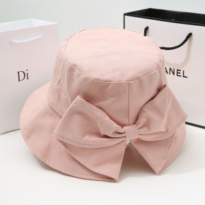 WRELS | Fashion Bowknot Hat Summer Large Brim Sun Protection Fordable Travel Bucket Caps Women Lightweight Outdoor UV Resistant Visors