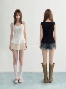 ARCG | Elegant Wood Ear Edge Sleeveless Top Summer Wear