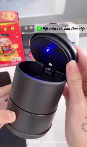 Cốc Gạt Tàn Để Bàn Hoặc Xe Hơi Ô Tô Có Đèn LED Cốc Gạt Tàn Đa Năng Trang Trí Xe Hơi