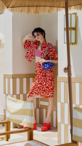 Summer Spice Wrap Skirt by Sue.loveseveryday - กระโปรงฟรี ไซส์ลายดอกไม้สีแดง