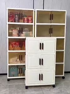 TMOP 37cm Foldable Storage Cabinet Durabox Drawer Cabinet Collapsible Stackable Plastic Organizer for Home With Wheels